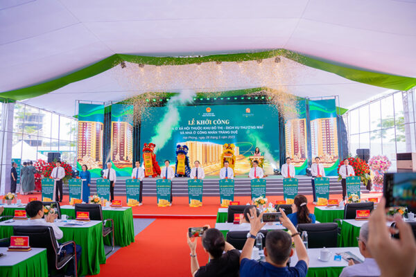 Lễ khởi công dự án nhà ở xã hội thuộc khu đô thị - dịch vụ thương mại và nhà ở công nhân Tràng Duệ